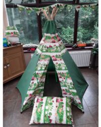 Farmyard Friends Handmade Teepee in conservatory