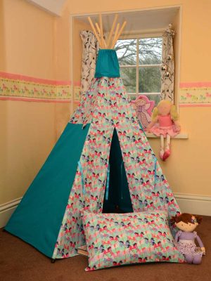 Merry go Round Teepee Horses Aqua