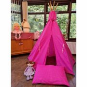 Pink Teepee with White Dots Inside